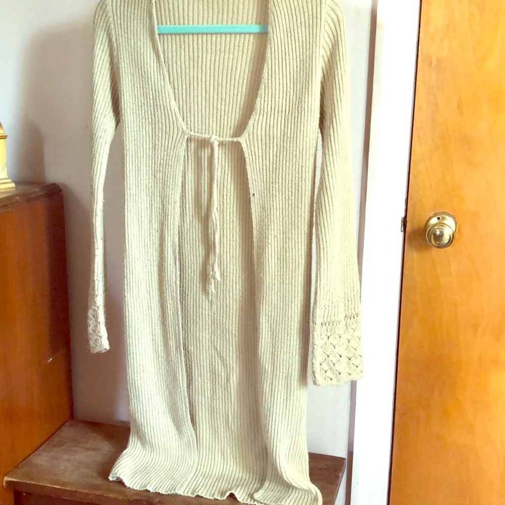 Long Knitted Tan Sweater